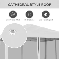 Outsunny 10' x 10' Outdoor Pop-Up Canopy with Sidewalls, Mesh Walls, Instant Setup for Party, Events, Patio, Lawn, Cream White(m-7)