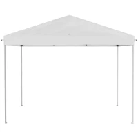 Outsunny 10' x 10' Outdoor Pop-Up Canopy with Sidewalls, Mesh Walls, Instant Setup for Party, Events, Patio, Lawn, Cream White(m-9)