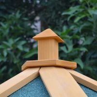 PawHut Large Wooden Bird Cage, Outdoor Aviary with Covered Roof, Spacious Flight Cage for Birds, Secure and Aesthetic(m-8)