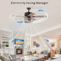 Farmhouse Industrial 52-Inch Ceiling Fan with Remote Control, Dual Finish Blades, and Reversible Motor for Bedroom, Living Room, Dining Room, Matte Black(m-4)