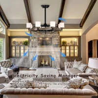 33" Chandelier Ceiling Fan with Remote, 6 Wind Speeds, Reversible Motor, and Silent Operation for Bedroom, Dining Room, Living Room, Kitchen, Farmhouse, Wood(m-4)