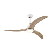 52" Ceiling Fan with Light and Remote Control, Noiseless Reversible Motor, 6 Speeds, 3 Color Options, Indoor/Outdoor Use, Matte White(m-2)