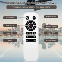 52" Ceiling Fan with Lights and Remote Control, Quiet DC Motor, 3 Blades, 6 Speed Levels, Reversible, for Indoor Patio, Living Room, Bedroom, Office, Matte Black(m-7)