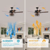 52" Ceiling Fan with Remote Control, 5 Plywood Blades, 3-Speed Reversible Motor, and Quick Install Mounting Bracket, Matte Black(m-5)