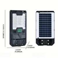 Solar Street Lights Outdoor with 66PCS LED Beads, IP65 Waterproof, Dusk to Dawn, Easy Install, Remote Control, Black White(m-3)