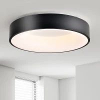 15.75" Semi Flush Mount Ceiling Light Fixture with Acrylic Shade, Modern Farmhouse LED, 3000K, 36W Energy-Saving for Kitchen, Hallway, Bathroom, Black(m-1)
