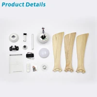 52" Ceiling Fan with Lights and Remote Control, Quiet DC Motor, 6 Speed Levels, Reversible Blades, for Patio, Living Room, Bedroom, Office, White(m-12)