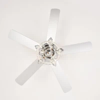 52-Inch Indoor Ceiling Fan with Reversible AC Motor, Pull Chain, Dual Finish Blades, and Dual Mount Compatibility, Chrome(m-11)