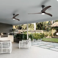 52" Ceiling Fan with Light and Remote Control, Noiseless Reversible Motor, 6 Speed, 3 Color Options, Indoor/Outdoor Use, Matte Black(m-10)