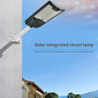 Solar Street Lights Outdoor with 66PCS LED Beads, IP65 Waterproof, Dusk to Dawn, Easy Install, Remote Control, Black White(m-6)