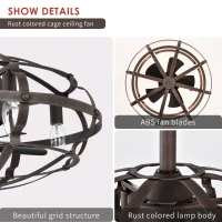 Modern Enclosed Ceiling Fan with Remote Control, Bladeless Design, 3 Speeds, Reversible Direction, and Timer, Includes 2 Down Rods and Lamp Shade, Matte Black(m-7)