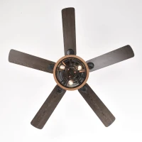 52 Inch Farmhouse Ceiling Fan with Lights and Remote, 3-Speed Reversible Motor, Caged Light Fixture, Intelligent Timing, Quiet Operation, Matt Black(m-12)