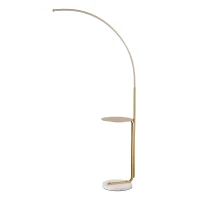 12W LED Floor Lamp with Convenient Pedal Switch, Tall Industrial Standing Lamp, Energy-Saving LED for Bedroom, Office, Gold(m-2)