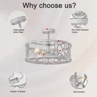 Flush Mount Ceiling Light Fixture with E26 Base, 3-Light Farmhouse Chandelier, 18.11" Modern Pendant for Kitchen, Matte White(m-6)