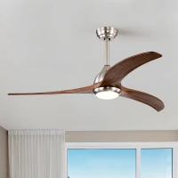 52" Ceiling Fan with Light and Remote Control, Noiseless Reversible Motor, 6 Speeds, 3 Color Settings, for Indoor/Outdoor Use, Nickel(m-1)