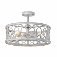 Flush Mount Ceiling Light Fixture with E26 Base, 3-Light Farmhouse Chandelier, 18.11" Modern Pendant for Kitchen, Matte White(m-2)