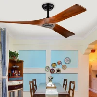 52" Ceiling Fan with Remote Control, Modern Reversible DC Motor, 3 Blades for Indoor/Outdoor Use, Quiet and Energy-Saving, Matte Black(m-12)