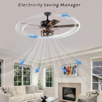 52" Ceiling Fan with Remote Control, 5 Plywood Blades, 3-Speed Reversible Motor, and Quick Install Mounting Bracket, Matte Black(m-4)
