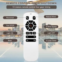 52" Ceiling Fan with Lights and Remote Control, Quiet DC Motor, 6 Speed Levels, Reversible Blades, for Patio, Living Room, Bedroom, Office, White(m-7)