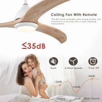 52" Ceiling Fan with Light and Remote Control, Noiseless Reversible Motor, 6 Speeds, 3 Color Options, Indoor/Outdoor Use, Matte White(m-6)