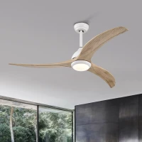 52" Ceiling Fan with Light and Remote Control, Noiseless Reversible Motor, 6 Speeds, 3 Color Options, Indoor/Outdoor Use, Matte White(m-1)