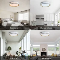 LED Flush Mount Ceiling Light Fixture with 5 CCT Colors, 19.69in 36W 3600LM, Dimmable Modern Light for Bedroom Bathroom Hallway, White(m-4)