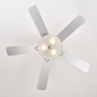 52" Ceiling Fan with 3-Light Fixture and Remote, Quiet Motor, Reversible Blades for Year-Round Comfort, Chrome(m-11)