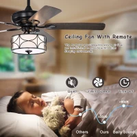 52 Inch Modern Ceiling Fan with Dual Finish Reversible Blades, Remote Control, Quiet Reversible Motor, and Dual Mount Compatibility, Matte Black(m-6)
