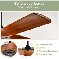 52" Ceiling Fan with Remote Control, Modern Reversible DC Motor, 3 Blades for Indoor/Outdoor Use, Quiet and Energy-Saving, Matte Black(m-8)