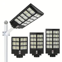Solar Street Lights Outdoor with 800pcs Super Bright LED Beads, Dusk to Dawn Motion Sensor Security Flood Lights for Parking Lot, Basketball Court, Playground, Black+Blue(m-1)