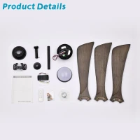 52" Ceiling Fan with Lights and Remote Control, Quiet DC Motor, 3 Blades, 6 Speed Levels, Reversible, for Indoor Patio, Living Room, Bedroom, Office, Matte Black(m-11)