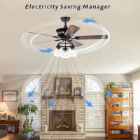 52-Inch Farmhouse Ceiling Fan with Light Kit and Remote, 5-Blade Reversible Motor, Dual Mount Compatible, Matte Black(m-4)
