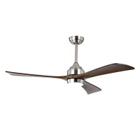 52" Ceiling Fan with Lights and Remote Control, Quiet DC Motor, 3 Wood Blades, 6 Speed Levels, Reversible for Indoor and Outdoor Use, Nickel(m-2)