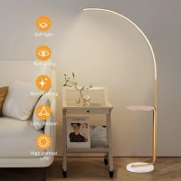 12W LED Floor Lamp with Convenient Pedal Switch, Tall Industrial Standing Lamp, Energy-Saving LED for Bedroom, Office, Gold(m-4)