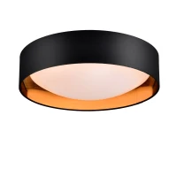 16.93" Flush Mount Ceiling Light with 5 CCT Selectable, 24W Dimmable LED Fixture, 2400 Lumen, Ideal for Bedroom, Kitchen, and Bathroom, Black(m-2)