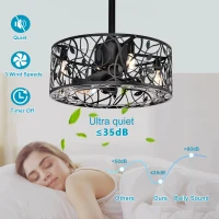 18" Industrial Style Ceiling Fan with 5 Blades, 3-Speed Adjustable, Remote Control, and Reversible Motor for Living Room, Bedroom, Kitchen, Matte Black(m-6)