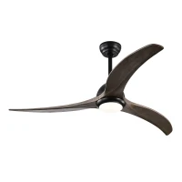 52" Ceiling Fan with Light and Remote Control, Noiseless Reversible Motor, 6 Speed, 3 Color Options, Indoor/Outdoor Use, Matte Black(m-2)
