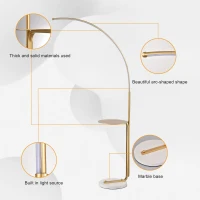 12W LED Floor Lamp with Convenient Pedal Switch, Tall Industrial Standing Lamp, Energy-Saving LED for Bedroom, Office, Gold(m-6)