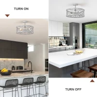 Flush Mount Ceiling Light Fixture with E26 Base, 3-Light Farmhouse Chandelier, 18.11" Modern Pendant for Kitchen, Matte White(m-5)