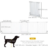 PawHut Foldable Dog Playpen Indoor for Small Medium Dogs with Door, for Stairway, Doorway, Hallway, White(m-3)