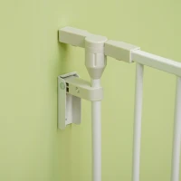 PawHut Foldable Dog Playpen Indoor for Small Medium Dogs with Door, for Stairway, Doorway, Hallway, White(m-10)