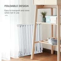 PawHut Foldable Dog Playpen Indoor for Small Medium Dogs with Door, for Stairway, Doorway, Hallway, White(m-5)