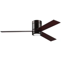 HOMCOM Mount Ceiling Fan with Light, Modern Indoor LED Lighting Fan with Remote Controller, for Bedroom, Living Room, Brown(m-11)