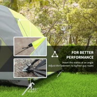Outsunny 3- Person Family Dome Tent with Removable Rain Fly, Waterproof Camping Tent for Backpacking Hiking Outdoor with Carry Bag, Yellow and Grey(m-7)