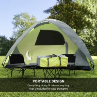Outsunny 3- Person Family Dome Tent with Removable Rain Fly, Waterproof Camping Tent for Backpacking Hiking Outdoor with Carry Bag, Yellow and Grey(m-6)