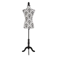 HOMCOM Adjustable Female Dress Form Fashion Mannequin Torso Clothes Display Dressmaker Stand with Base(m-11)