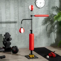 Soozier Freestanding Boxing Punching Bag, Height Adjustable, with Reflex Bar, Speed Balls and Suction Cup Base, Multi(m-8)