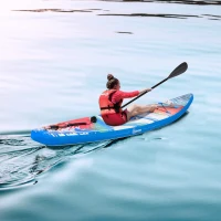 Outsunny Inflatable Paddle Board, Stand Up Paddle Board Adjustable Aluminum Paddle Non-Slip Deck Colorful Spray-painting Board w/ ISUP Accessories, Carry Bag, 11'9'' x 30" x 6"(m-8)