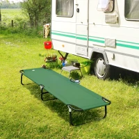 Outsunny Folding Camping Cot for Adults Portable Outdoor Sleeping Bed for Office Beach Home, Green(m-8)
