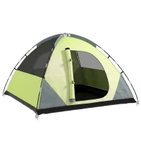 Outsunny 3- Person Family Dome Tent with Removable Rain Fly, Waterproof Camping Tent for Backpacking Hiking Outdoor with Carry Bag, Yellow and Grey(m-2)